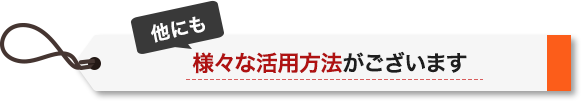 他にも様々な活用方法がございます